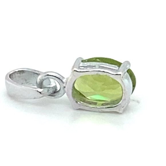 Peridot 1.26ct Platinum Finish Solid 925 Sterling Silver Pendant - Picture 6 of 6